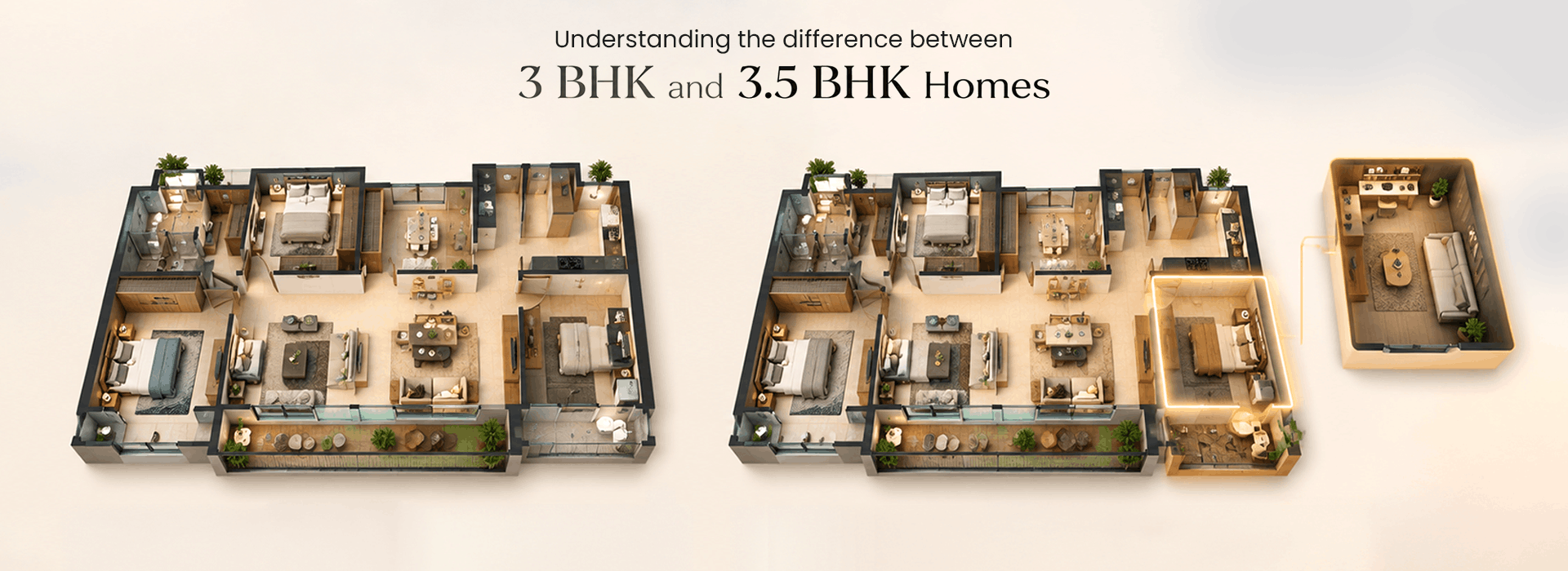 3.5 BHK apartments for sale in Hyderabad with spacious interiors